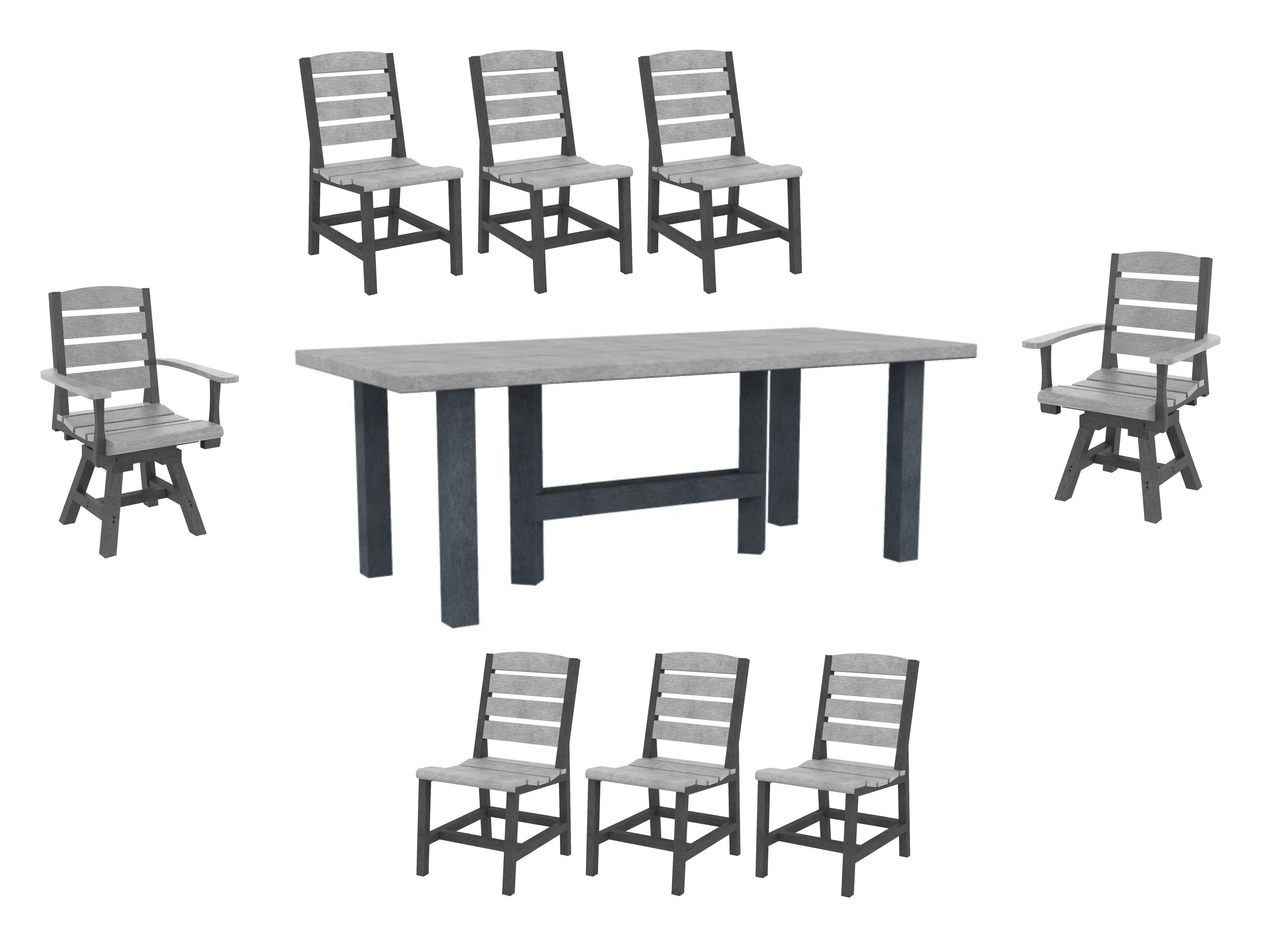 Light Grey & Slate Napa Resin Dining Collection