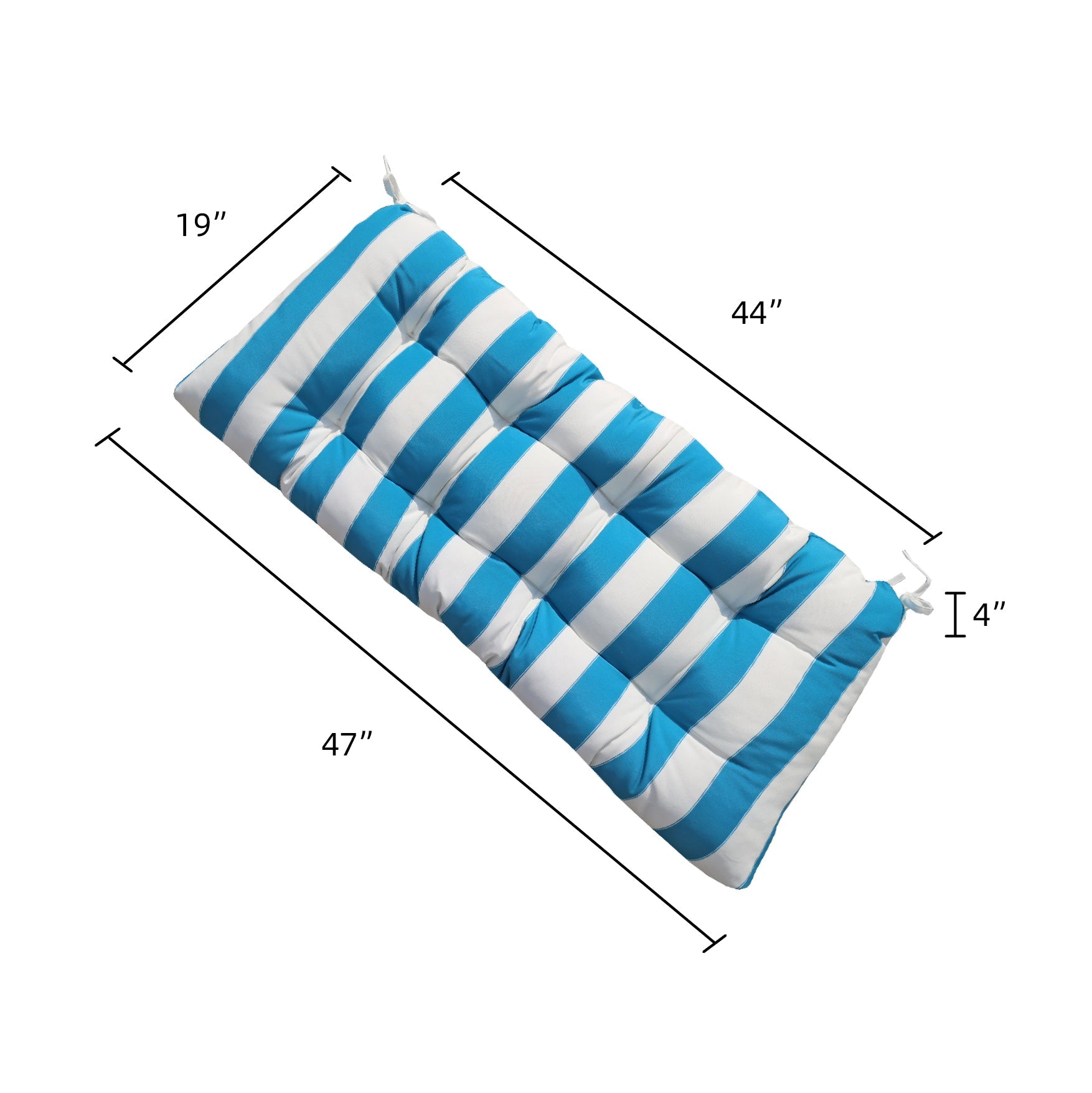 47" Tufted Outdoor Bench Cushion