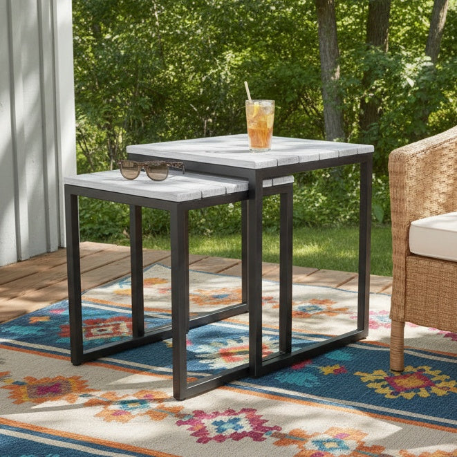 Clayton Slat Nesting End Tables