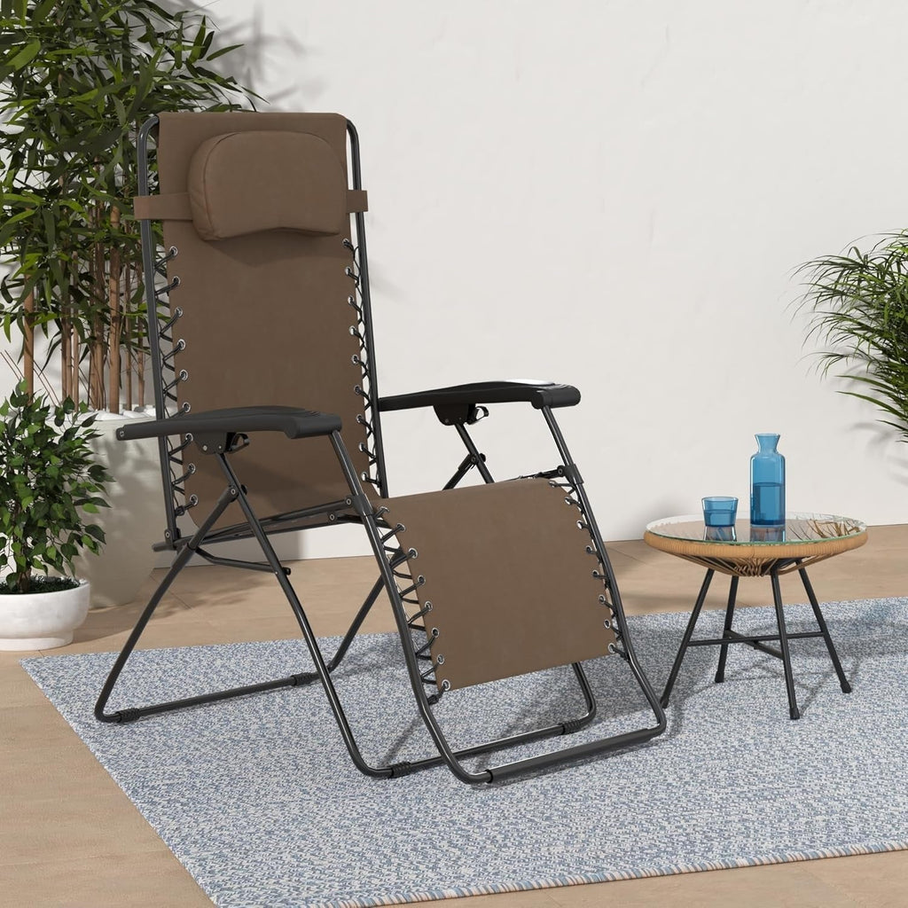 Oversized Zero Gravity Outdoor Portable Folding Lounge Chair for Adults