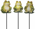 13.5" Resin Frog Garden Stake Decoration