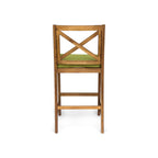 Perla Outdoor Acacia Wood Barstools, Set of 2