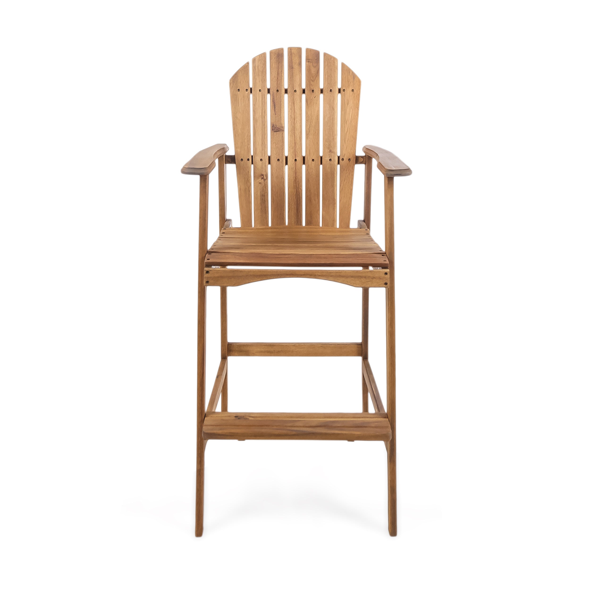 Outdoor Acacia Wood Adirondack Barstools, Set of 2
