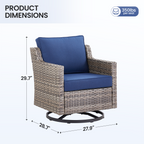 Tatum Outdoor Swivel Rocking Chairs, Set of 2