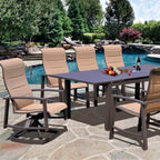 Horizon Brown & Tan Padded Sling Dining Set