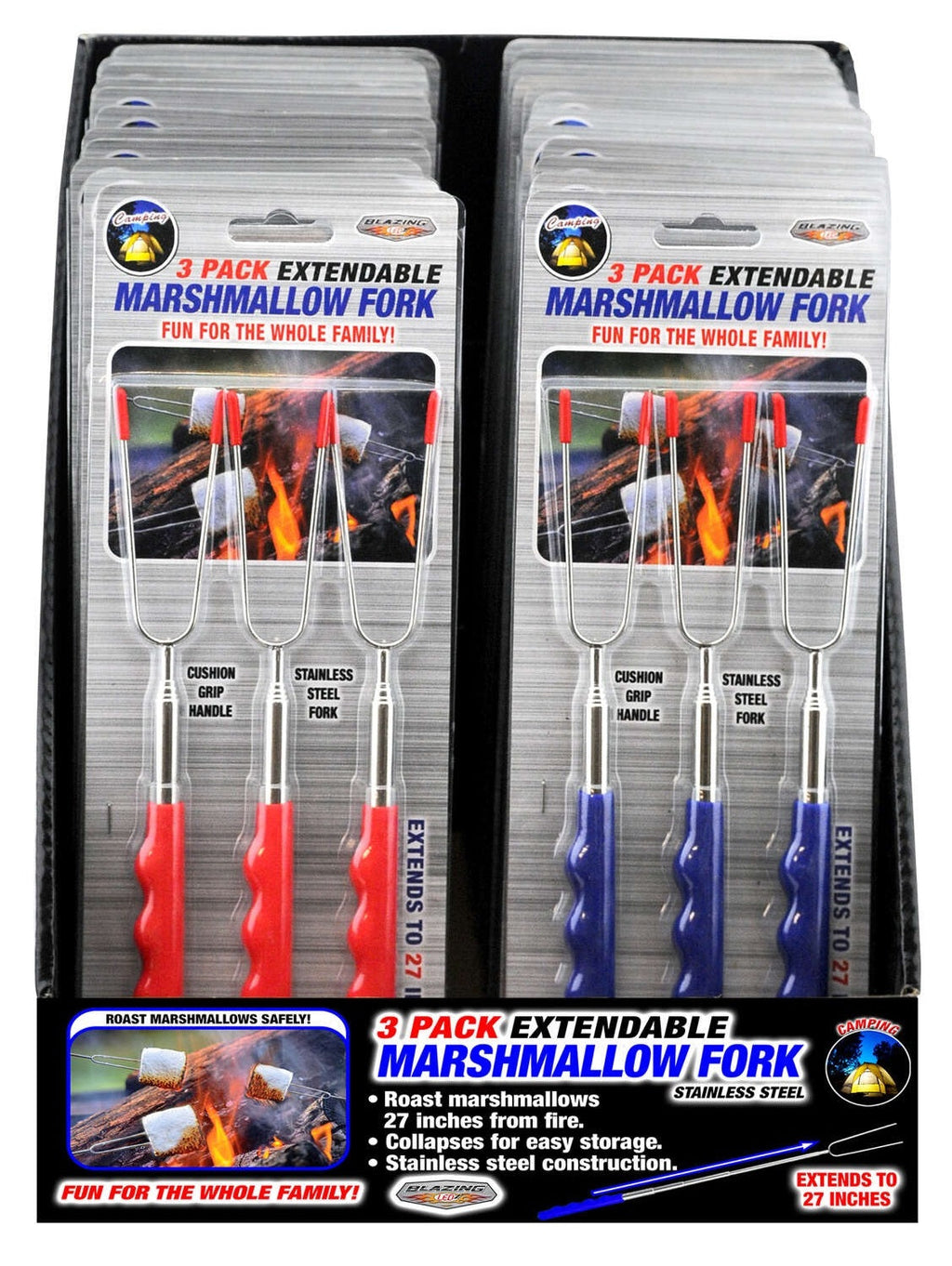 Open Flame Roasting Extendable Marshmallow Forks - 3 Pack