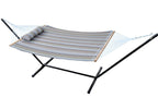 Algoma Tan Stripe Quilted Hammock, Pillow and Stand Combination