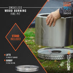 HotShot Traveler Portable Low Smoke 15" Round Wood-Burning Fire Pit with Carry Bag
