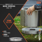 HotShot Explorer Portable Low Smoke 19.5" Round Wood-Burning Fire Pit with Carry Bag