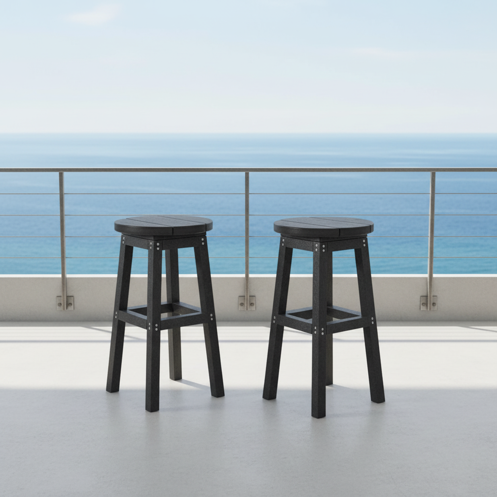 Slate Gray Resin Bar Stool