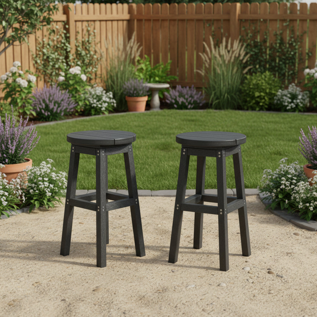 Slate Gray Resin Bar Stool