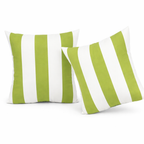 Lime & White Stripe Outdoor Square Pillows, Set of 2
