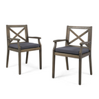 Perla Outdoor Dining Chairs with Cushions, Set of 2