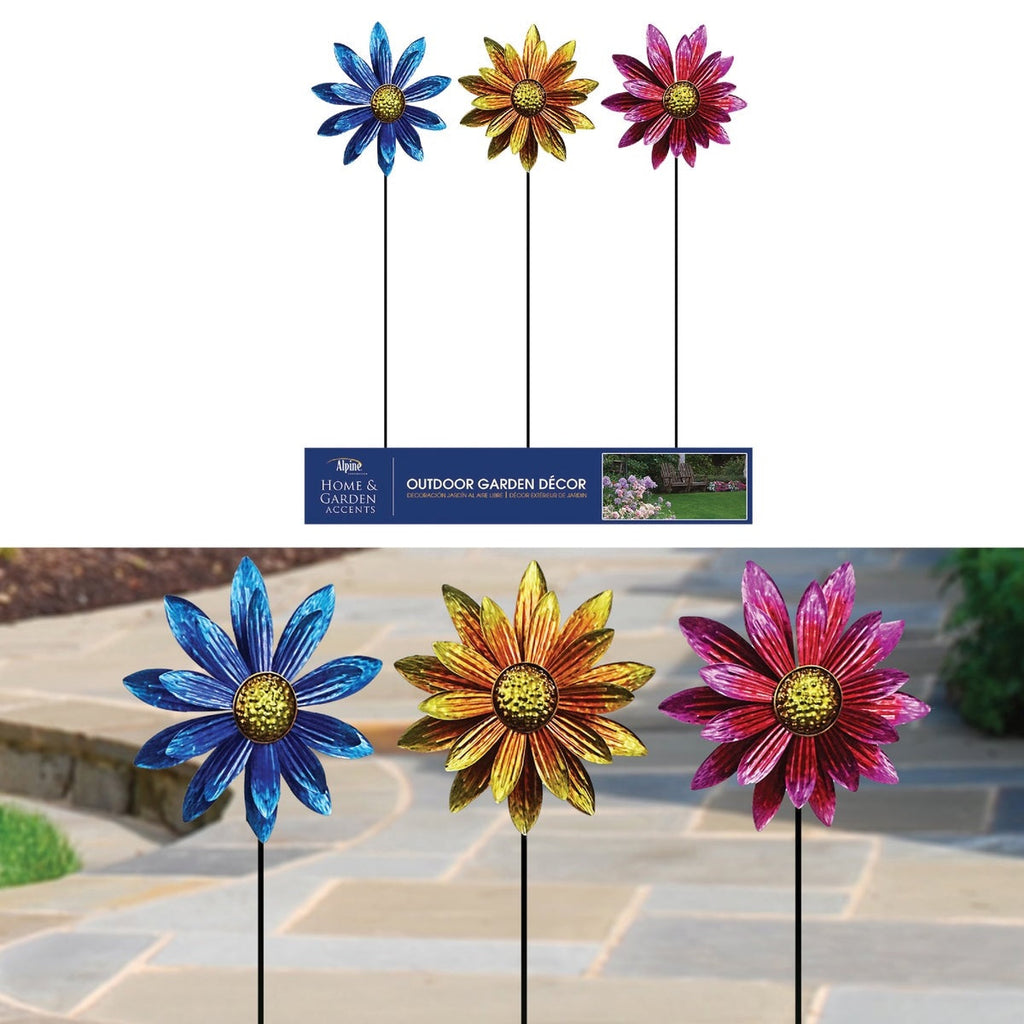 Floral Wind Spinner Garden Stake