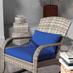 Outdoor Wicker Adirondack Rocking Chair with High Back & Seat Cushion