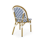 French Bistro Outdoor Dining Chairs, Set of 2 Navy & White