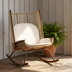High Square Back Modern Outdoor Rocking Chair