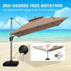 11' Outdoor Square Double Top Patio Umbrella, Base Not Included