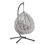 Hanging Swinging Egg Chair with Rattan Weaving, Base Included