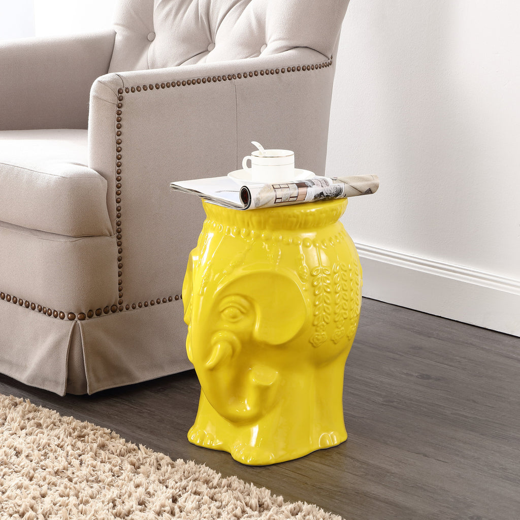 Orla Bohemian Elephant Ceramic Garden Stool