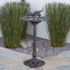 Ruffle Outdoor Aluminum and Iron Bird Bath