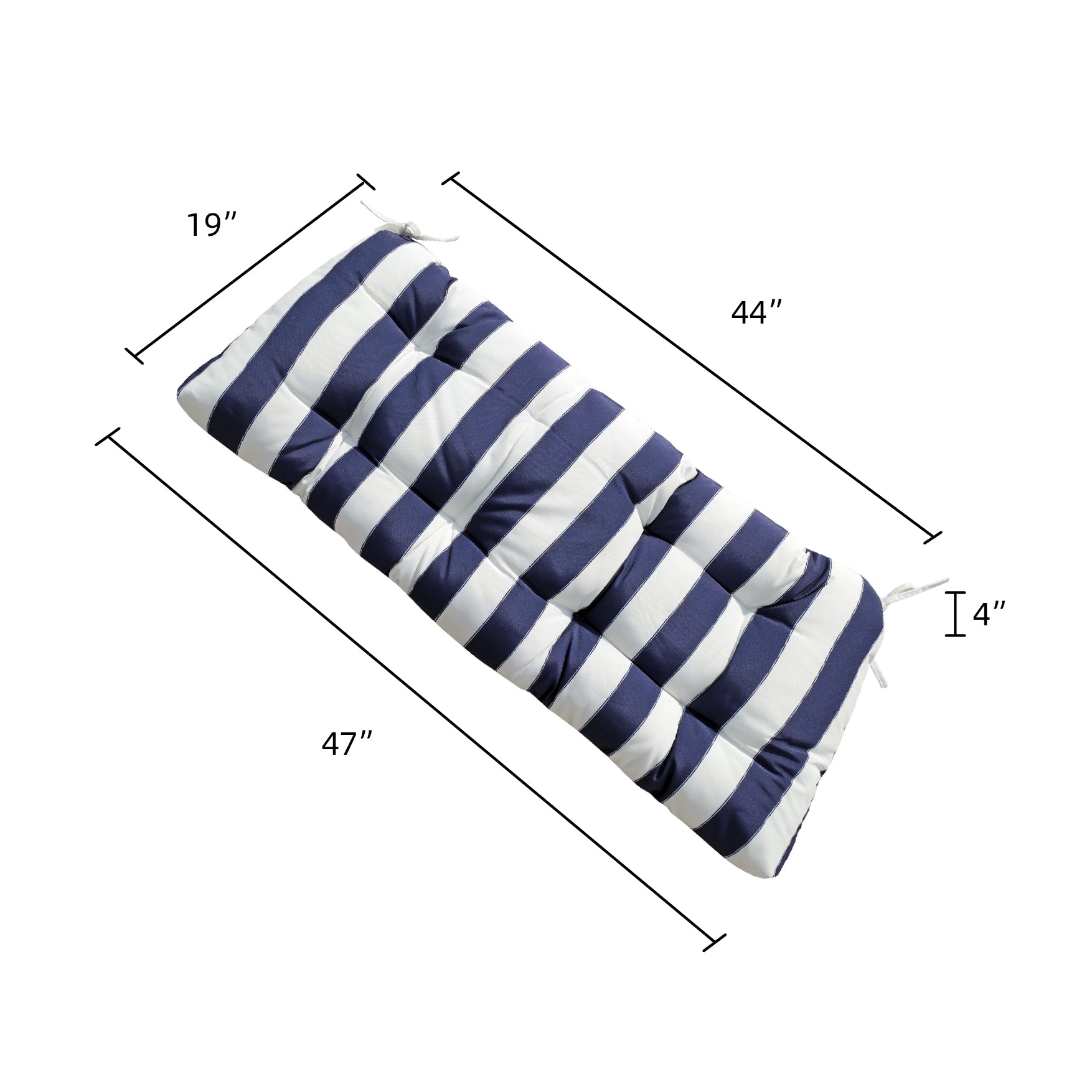 47" Tufted Outdoor Bench Cushion
