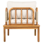 Isola Outdoor Acacia Wood and Rope Club Chair with Cushions