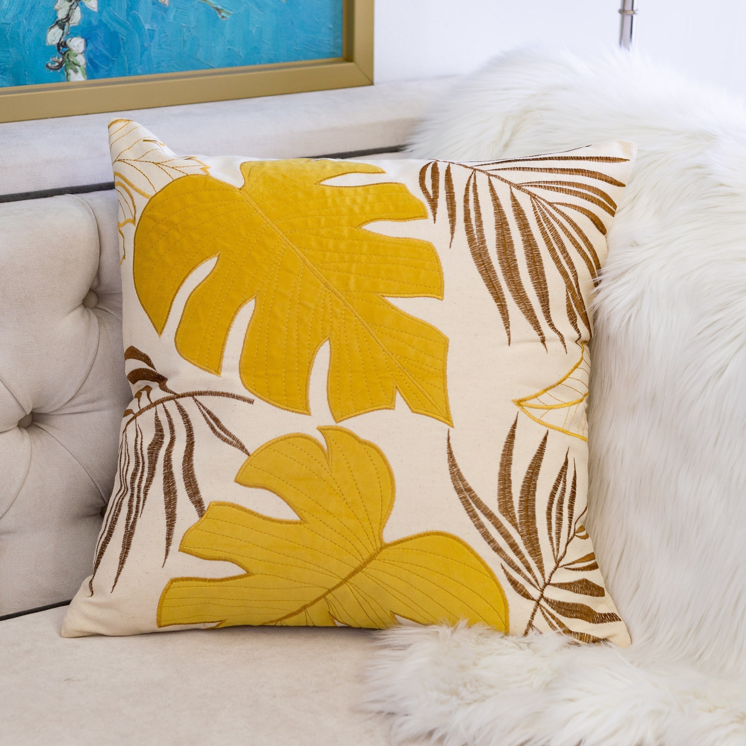 Monstera 20x20 Outdoor Throw Pillow