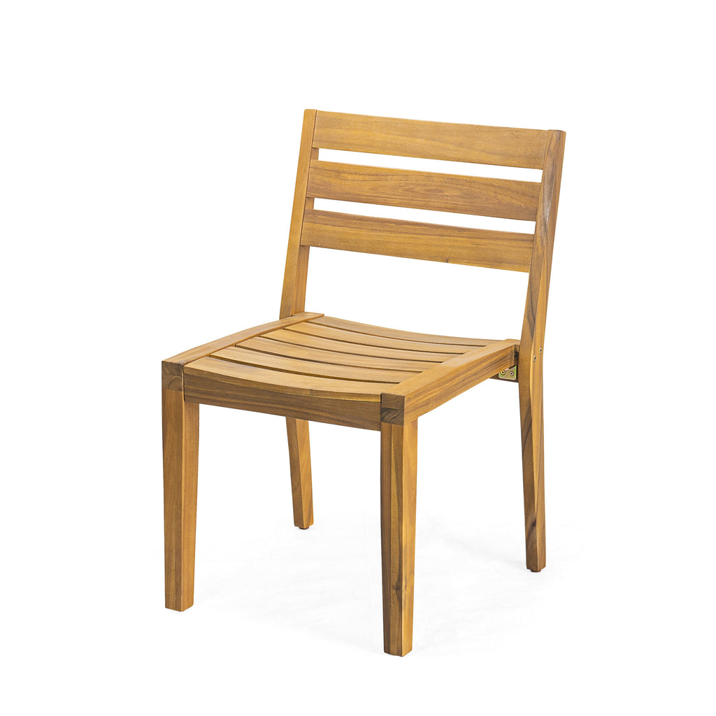 Solene Outdoor Acacia Wood Dining Chairs, Set of 2