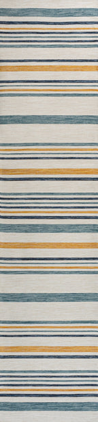 Janus Classic Coastal Ticking Stripe Reversible Machine-Washable Indoor/Outdoor Runner Rug