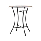 3-Piece Outdoor Chat Set with Ornate Open Scroll Pattern and Ceramic Table Top