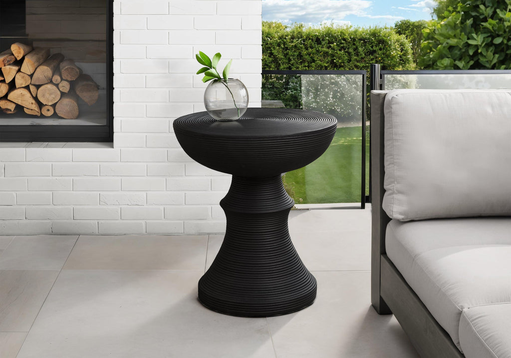 Modern Transitional Pedestal Indoor Outdoor Accent Table