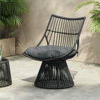Strontianite Outdoor Rattan Chair with High Back Design