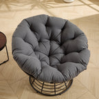 360° Swivel Indoor Outdoor Wicker Papasan Chair with Soft Thick Cushion