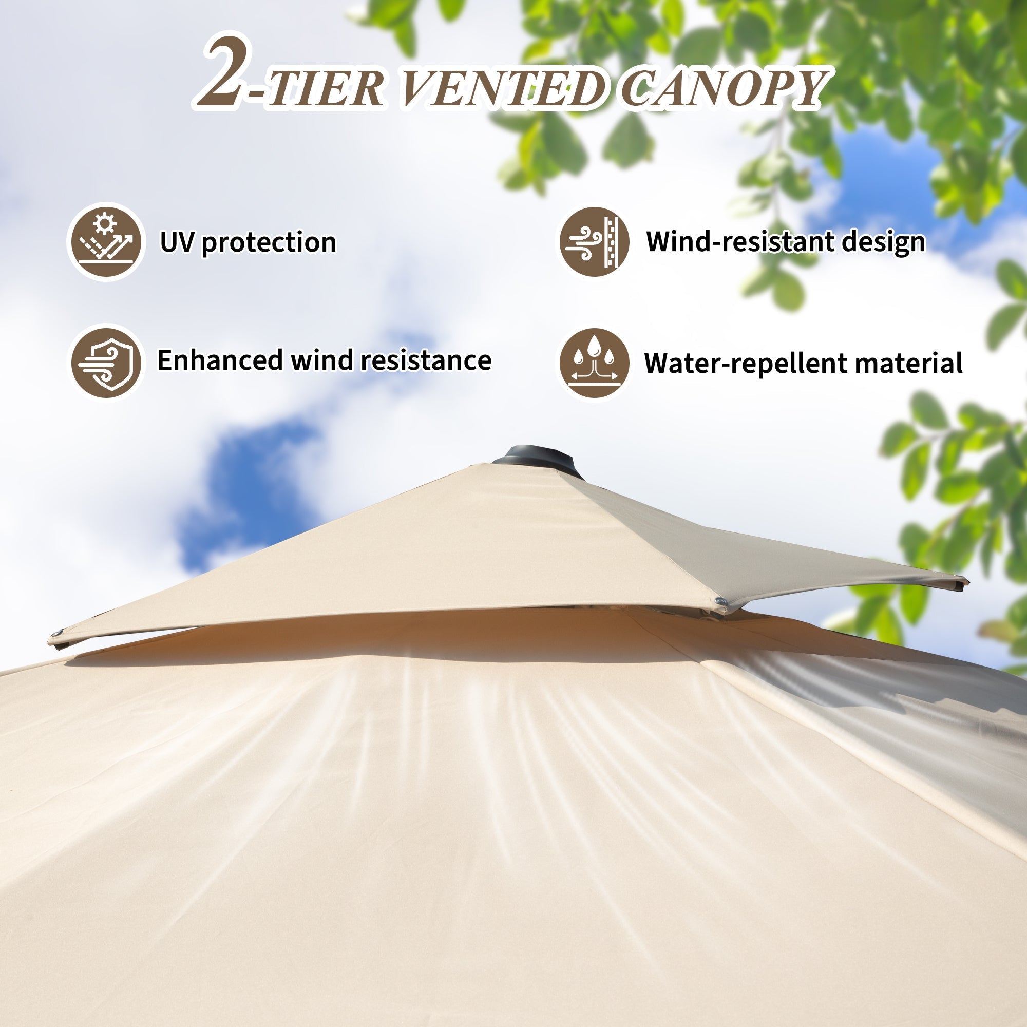 9'x 11' Rectangle Cantilever Umbrella with Center Pole, Base Not Included