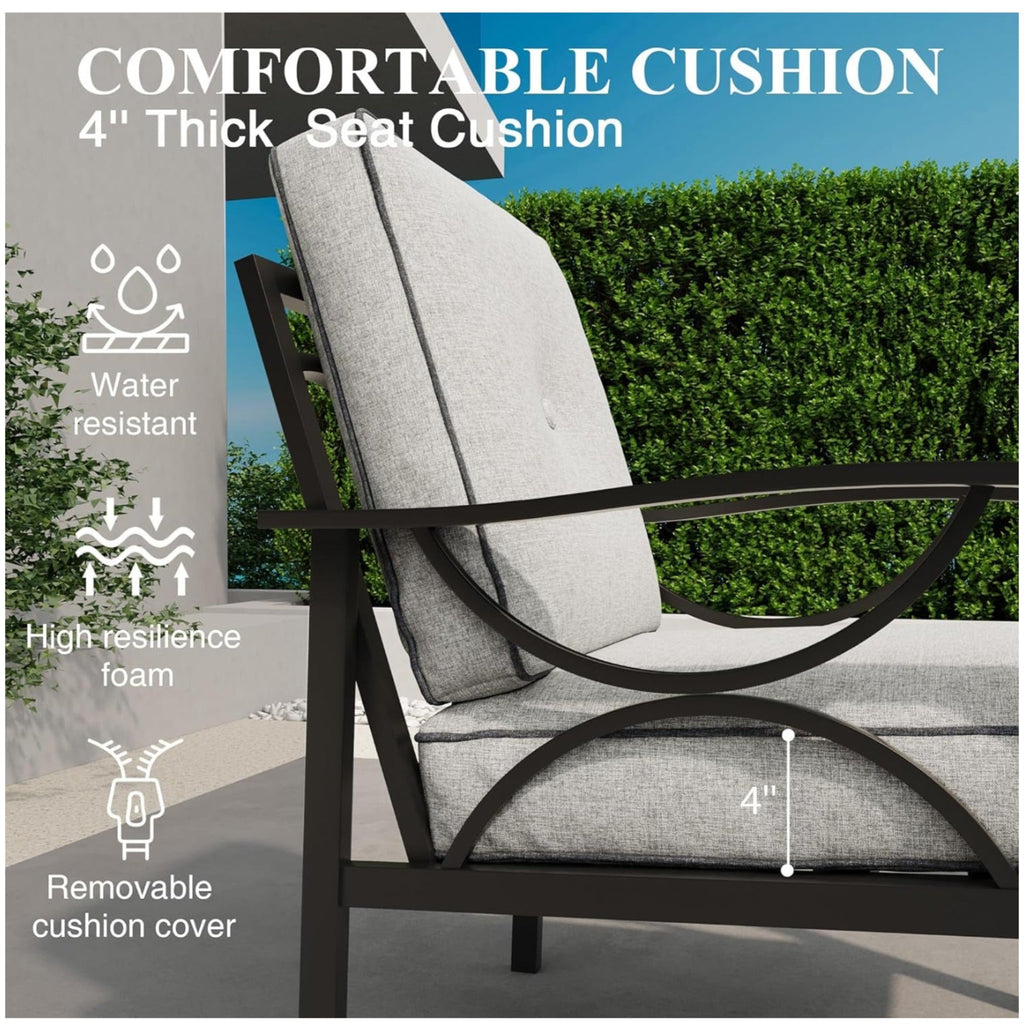 Marisol All-Weather Metal Armchairs, Set of 2
