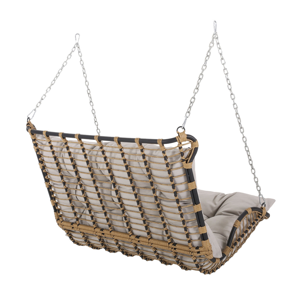 Arruda Outdoor Wicker Porch Swing with Cushions