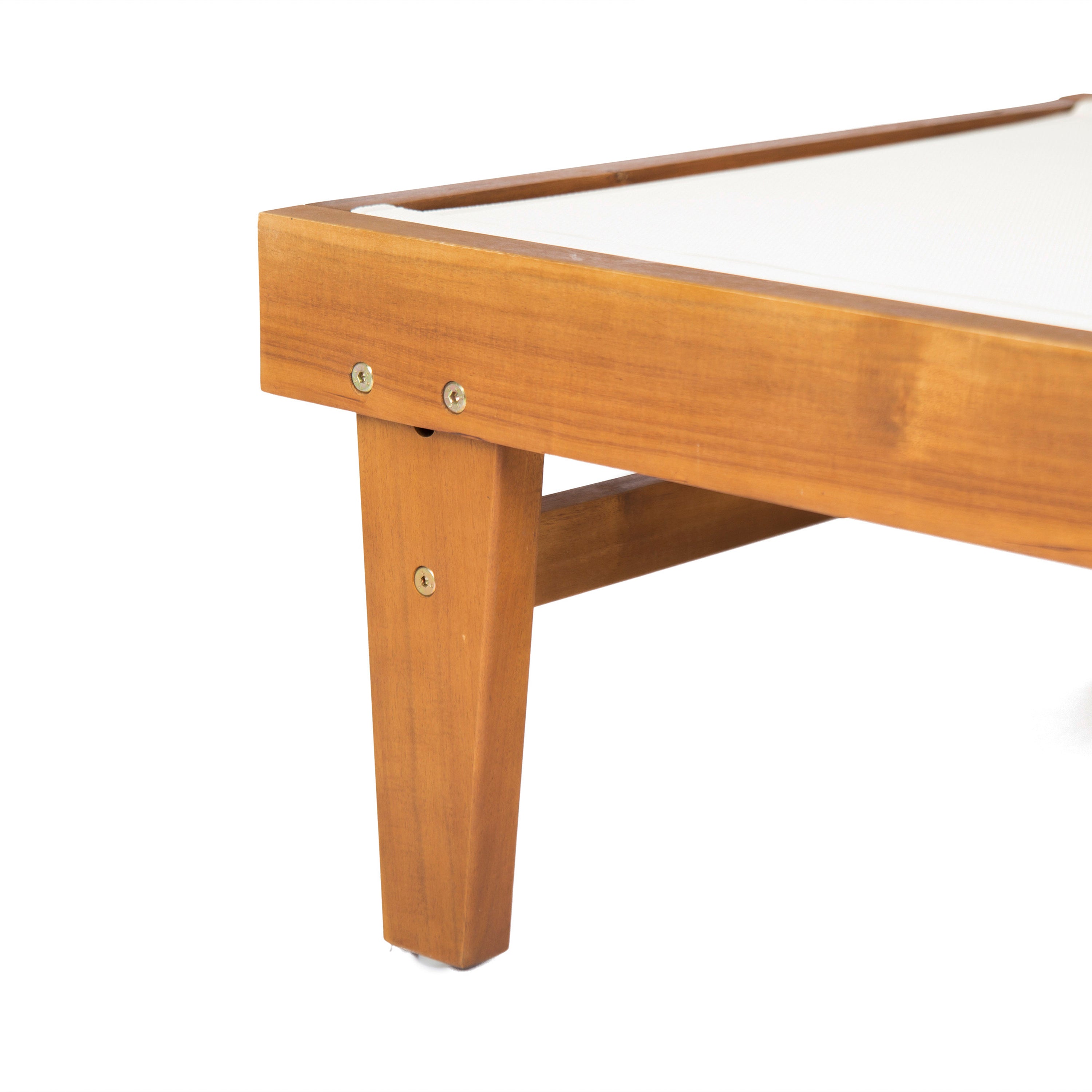 Outdoor Chaise Lounge with Acacia Wood Frame