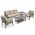 Marisol 5 Piece Metal Patio Furniture Set with 3 Seater Sofa