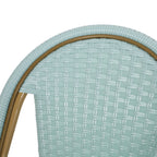 Callisto 29.5" Outdoor Rattan and Aluminum Bar Stool with Curved Back and Footrest