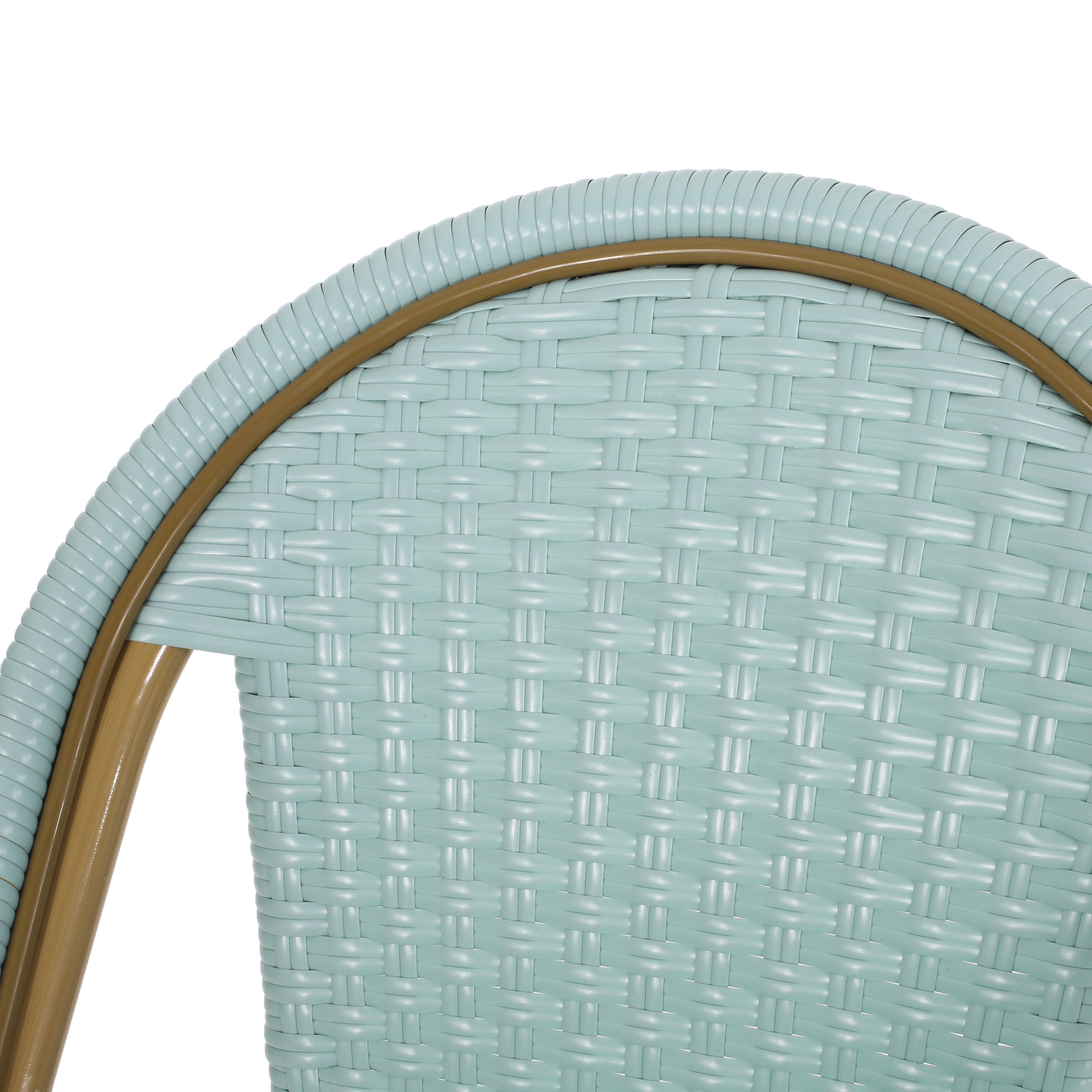 Callisto 29.5" Outdoor Rattan and Aluminum Bar Stool with Curved Back and Footrest