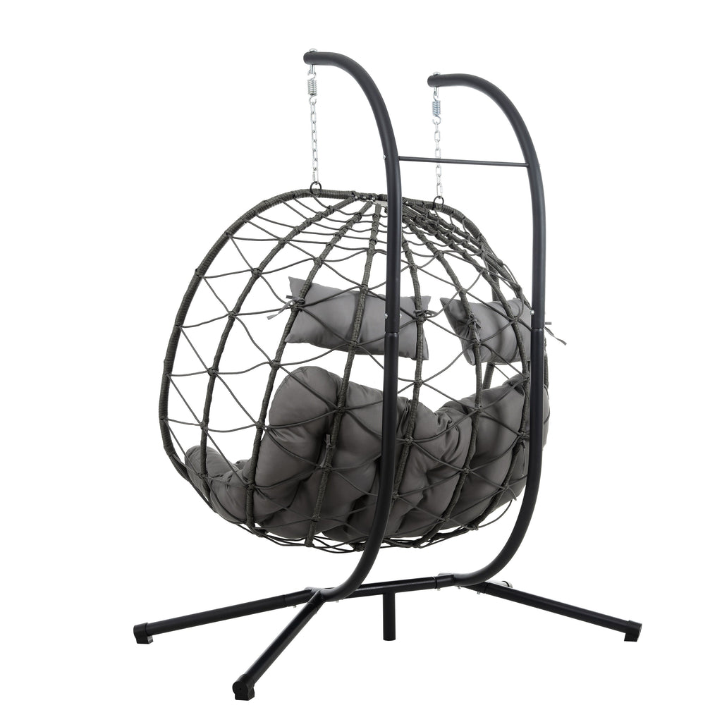 2-Person Swinging Egg Chair with Stand