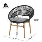 Cyril Outdoor Wicker Papasan Style Dining Chair, Set of 2
