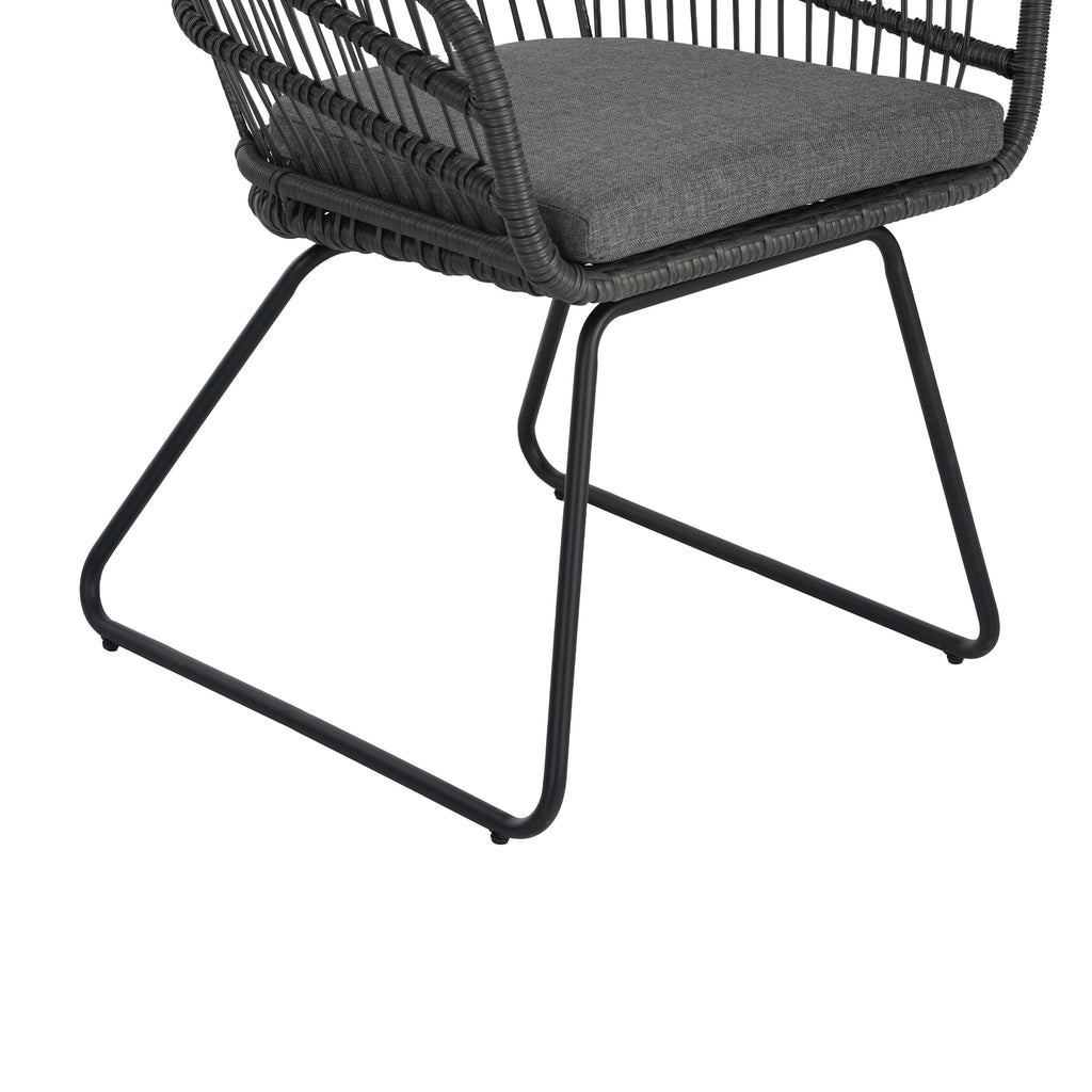 Outdoor Chair with Sled Legs and Curved Frame, Set of 2