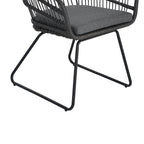 Outdoor Chair with Sled Legs and Curved Frame, Set of 2