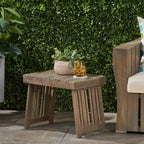 Kyoto Outdoor Foldable Side Table with Slat Design