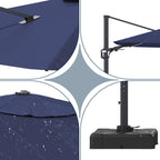 11' Square Cantilever Patio Umbrella with LED Light, Base Not Included