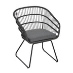 Outdoor Chair with Sled Legs and Curved Frame, Set of 2