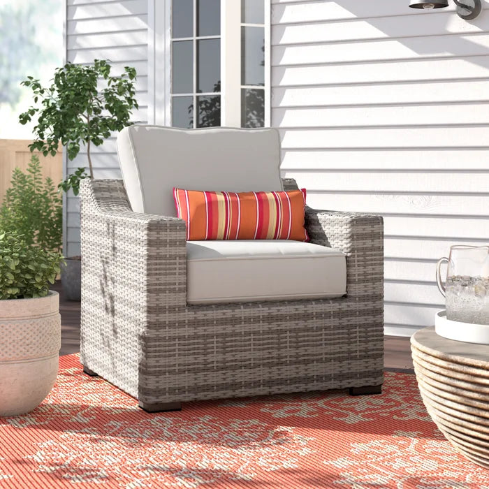 Laguna Sol Sloped Arm All-Weather Wicker Patio Chair with Cushions