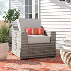 Laguna Sol Sloped Arm All-Weather Wicker Patio Chair with Cushions